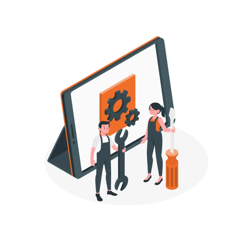 smartphone repairing vector